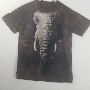 The Mountain Kids T Shirt Elephant Graphic Print Chocolate Tie Dye Cotton Size S